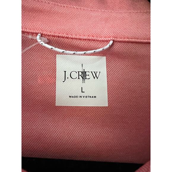 NWT J. Crew Men's Performance Polo Shirt With COOLMAX Grapefruit Pink Size L - Picture 6 of 12